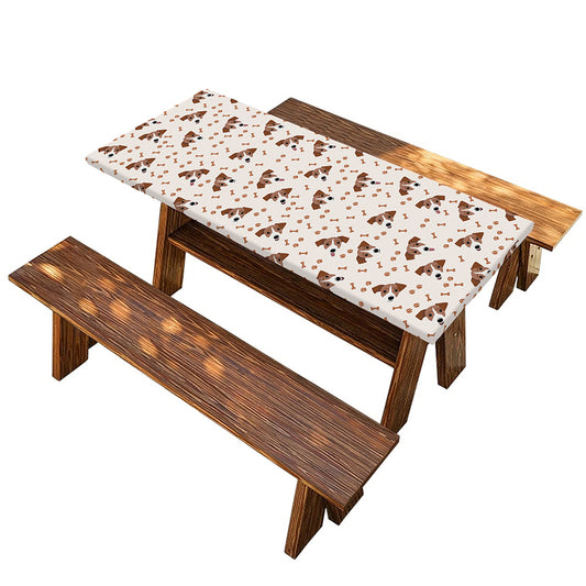 Jack Russell Terrier And Bone Print Picnic Table Cover