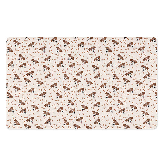 Jack Russell Terrier And Bone Print Polyester Doormat
