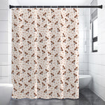 Jack Russell Terrier And Bone Print Premium Shower Curtain