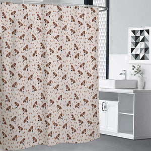 Jack Russell Terrier And Bone Print Premium Shower Curtain