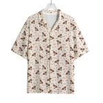 Jack Russell Terrier And Bone Print Rayon Hawaiian Shirt
