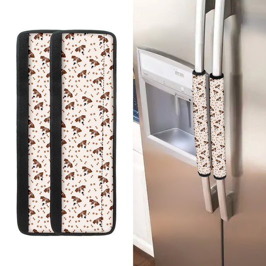 Jack Russell Terrier And Bone Print Refrigerator Handle Covers