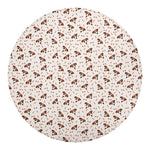 Jack Russell Terrier And Bone Print Round Blanket