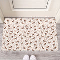 Jack Russell Terrier And Bone Print Rubber Doormat