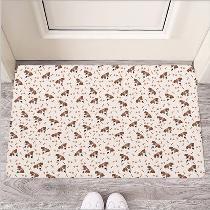 Jack Russell Terrier And Bone Print Rubber Doormat