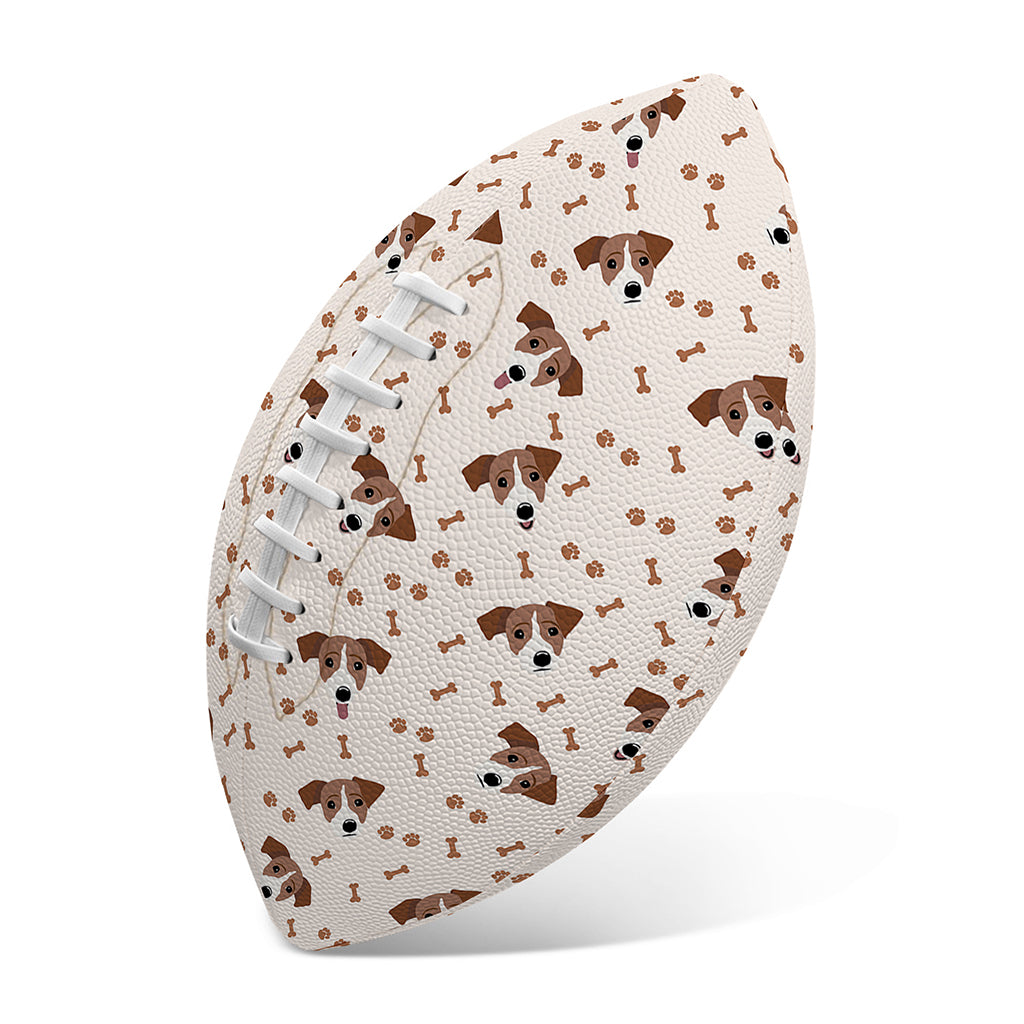 Jack Russell Terrier And Bone Print Rugby Ball