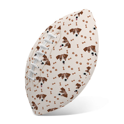 Jack Russell Terrier And Bone Print Rugby Ball