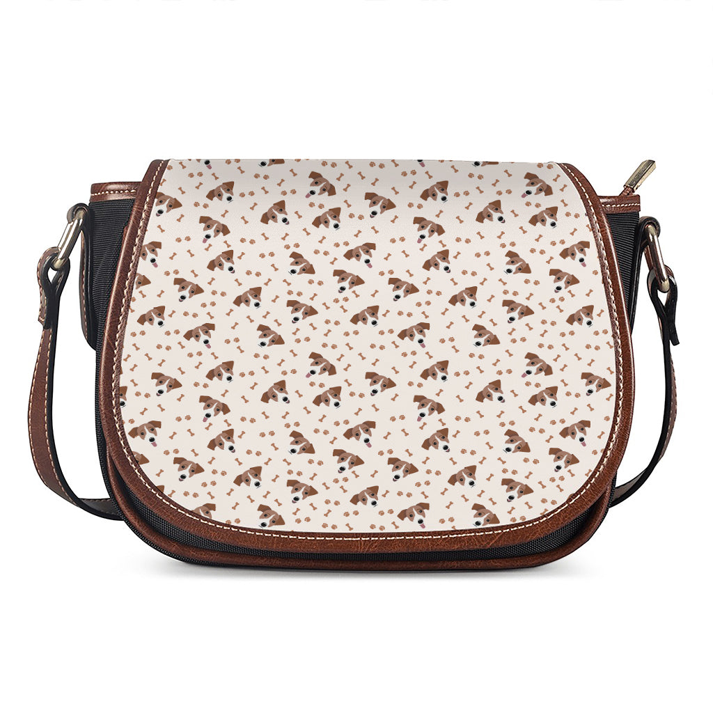 Jack Russell Terrier And Bone Print Saddle Bag