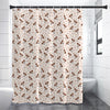 Jack Russell Terrier And Bone Print Shower Curtain