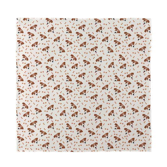 Jack Russell Terrier And Bone Print Silk Bandana