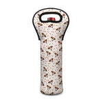 Jack Russell Terrier And Bone Print Single Neoprene Wine Tote