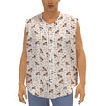 Jack Russell Terrier And Bone Print Sleeveless Baseball Jersey