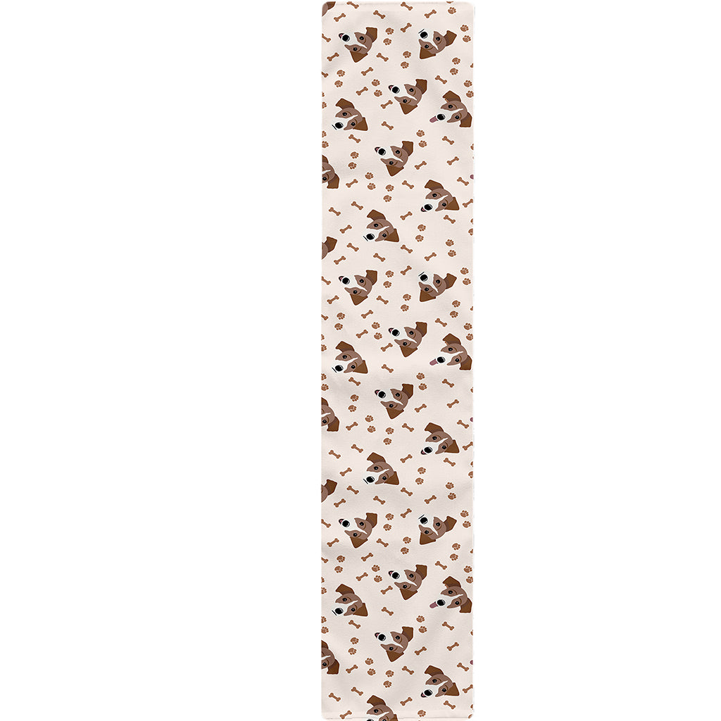 Jack Russell Terrier And Bone Print Table Runner