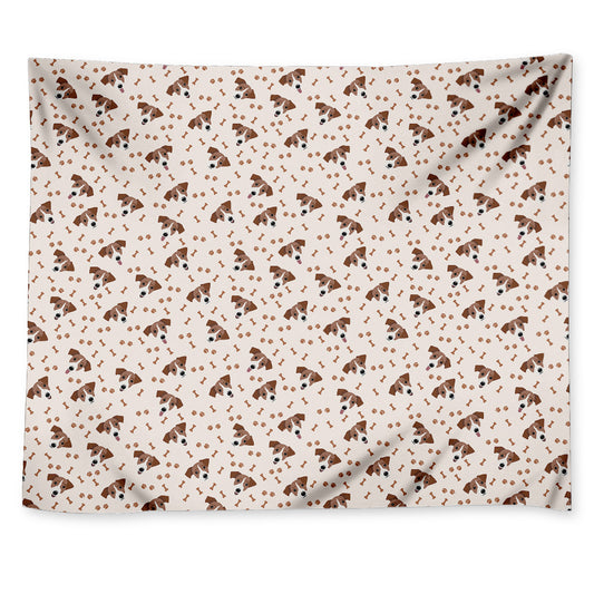 Jack Russell Terrier And Bone Print Tapestry