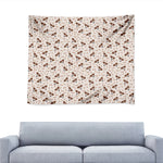 Jack Russell Terrier And Bone Print Tapestry