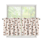 Jack Russell Terrier And Bone Print Tier Curtains