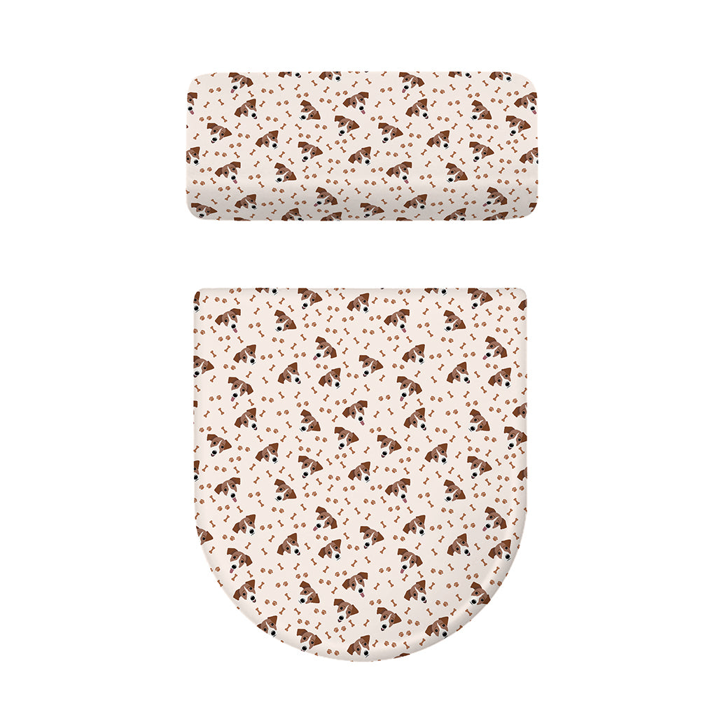 Jack Russell Terrier And Bone Print Toilet Lid And Tank Cover Set