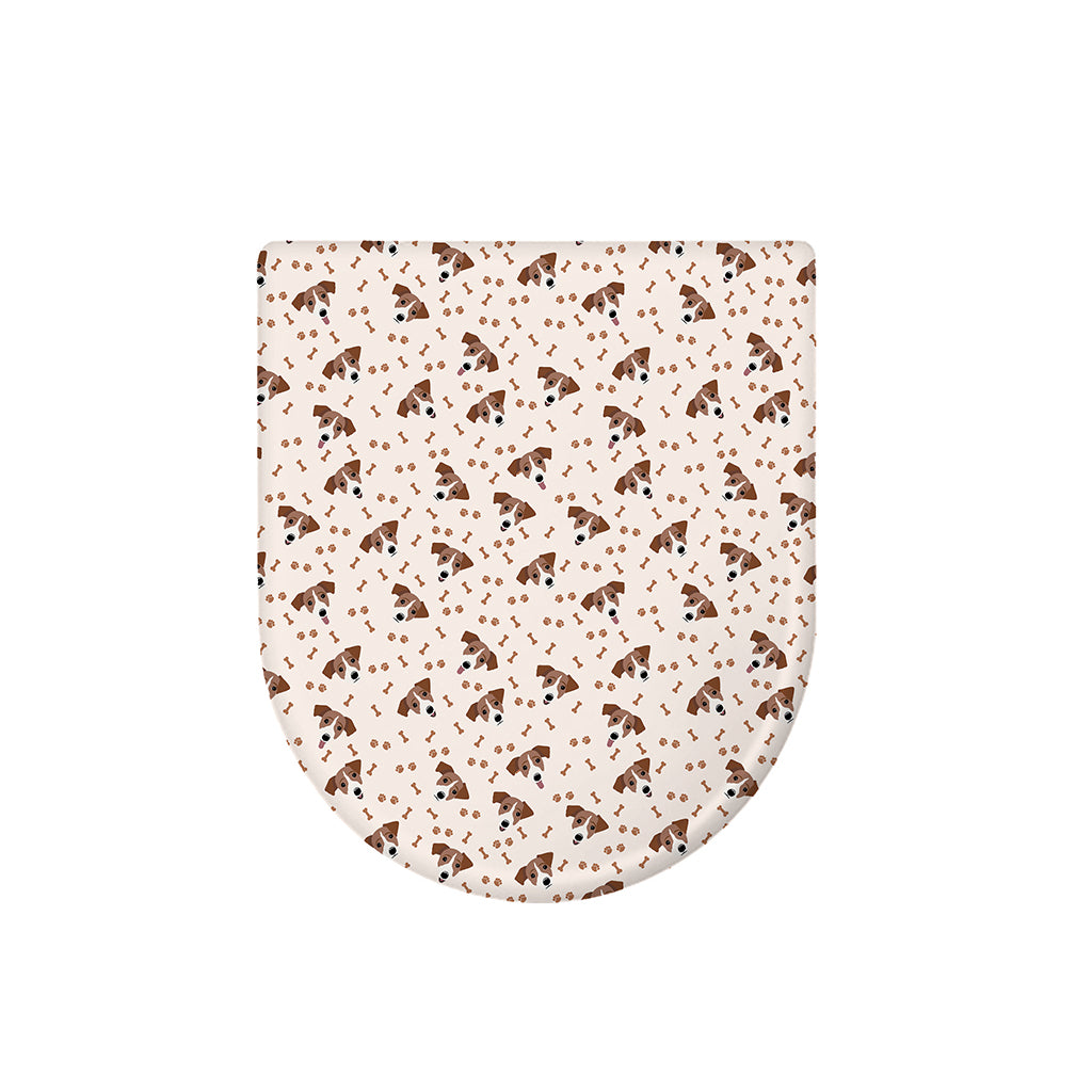 Jack Russell Terrier And Bone Print Toilet Lid Cover