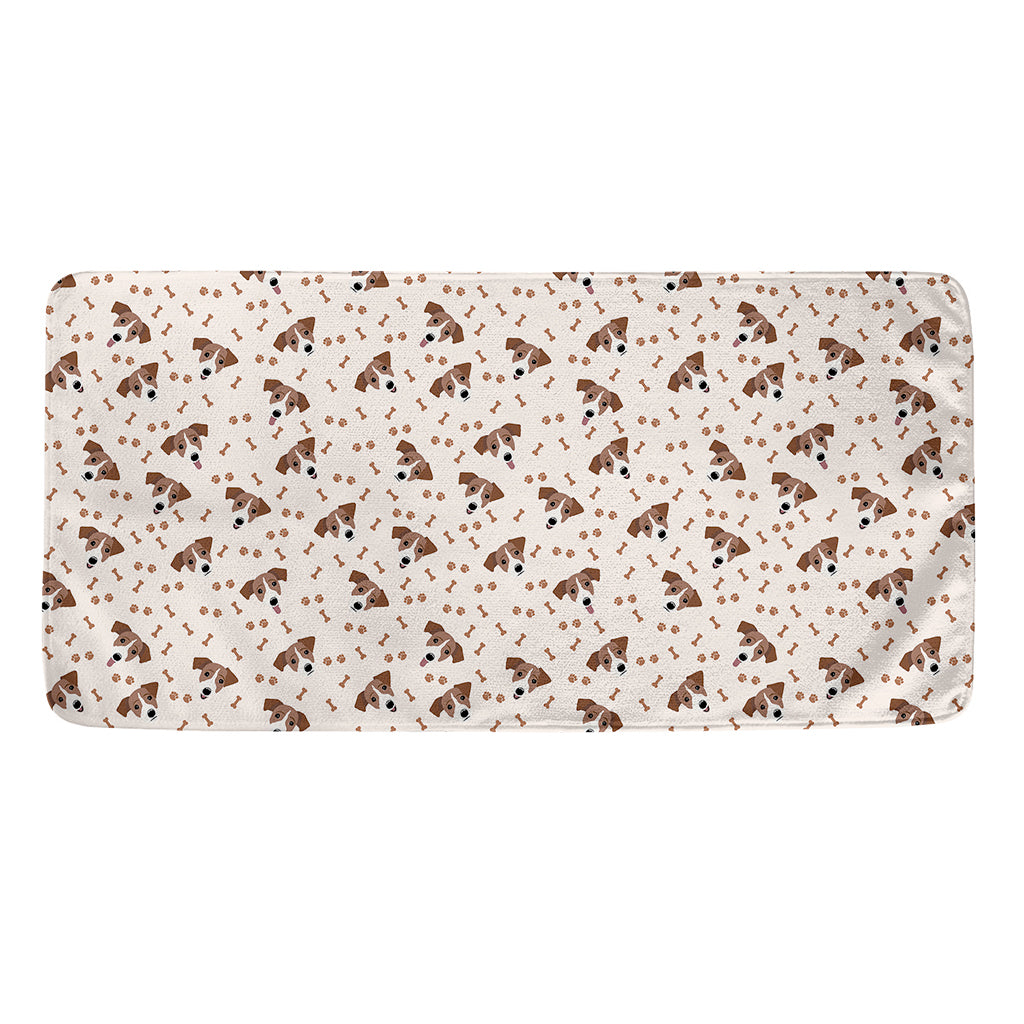 Jack Russell Terrier And Bone Print Towel