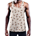 Jack Russell Terrier And Bone Print Men's Workout Tank Top