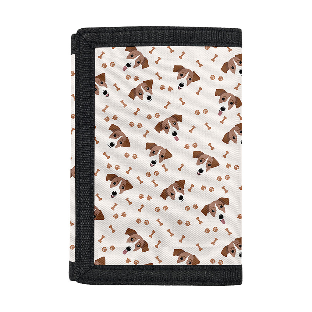 Jack Russell Terrier And Bone Print Trifold Wallet