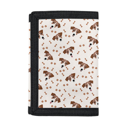 Jack Russell Terrier And Bone Print Trifold Wallet