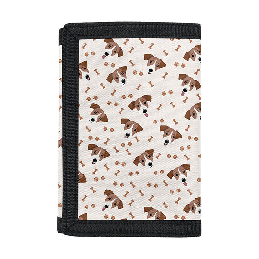 Jack Russell Terrier And Bone Print Trifold Wallet