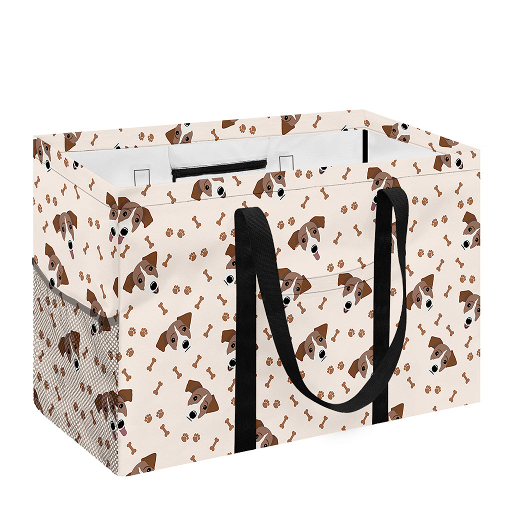 Jack Russell Terrier And Bone Print Utility Tote Bag