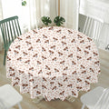 Jack Russell Terrier And Bone Print Waterproof Round Tablecloth