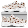 Jack Russell Terrier And Bone Print White Chunky Shoes