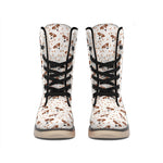 Jack Russell Terrier And Bone Print Winter Boots