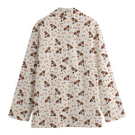 Jack Russell Terrier And Bone Print Women's Blazer