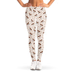 Jack Russell Terrier And Bone Print Women's Leggings