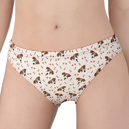 Jack Russell Terrier And Bone Print Women's Panties