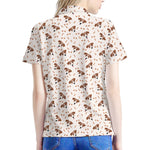 Jack Russell Terrier And Bone Print Women's Polo Shirt
