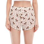 Jack Russell Terrier And Bone Print Women's Split Running Shorts