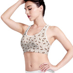 Jack Russell Terrier And Bone Print Women's Sports Bra