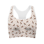 Jack Russell Terrier And Bone Print Women's Sports Bra