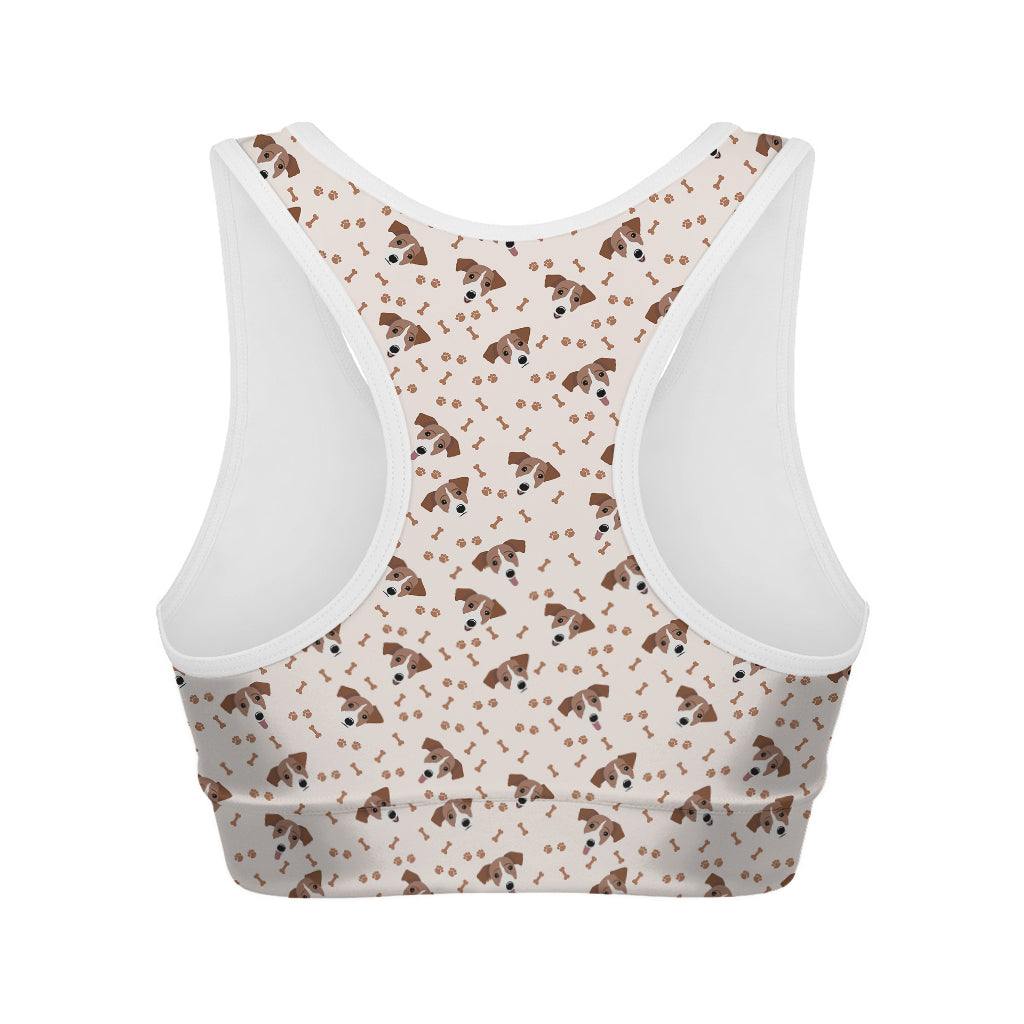 Jack Russell Terrier And Bone Print Women's Sports Bra