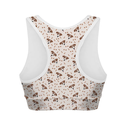 Jack Russell Terrier And Bone Print Women's Sports Bra