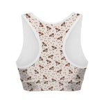 Jack Russell Terrier And Bone Print Women's Sports Bra