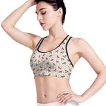Jack Russell Terrier And Bone Print Women's Sports Bra