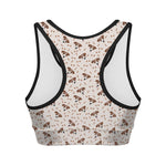 Jack Russell Terrier And Bone Print Women's Sports Bra