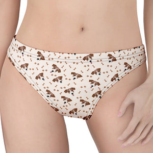 Jack Russell Terrier And Bone Print Women's Thong