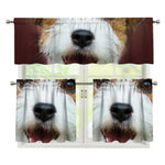Jack Russell Terrier Portrait Print 3 Piece Kitchen Curtains