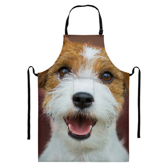 Jack Russell Terrier Portrait Print Bib Apron With Pocket