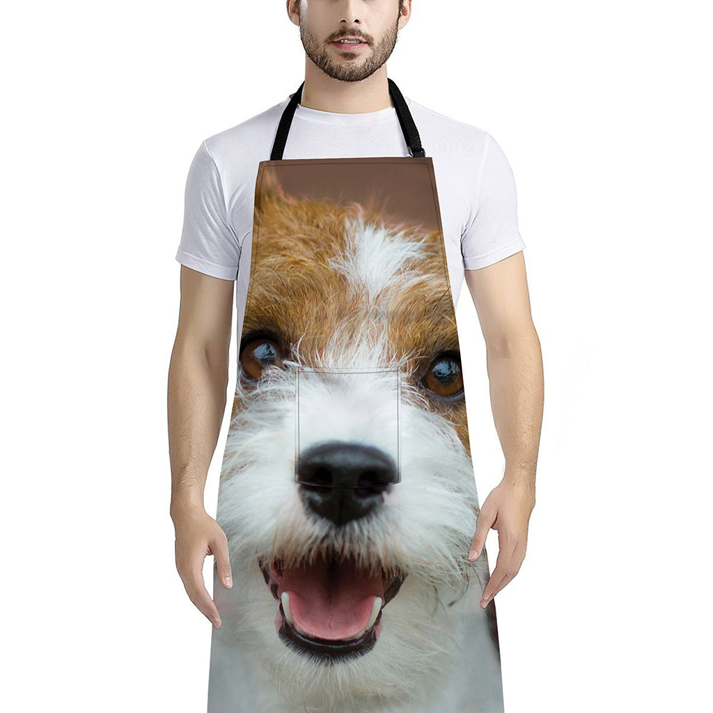 Jack Russell Terrier Portrait Print Bib Apron With Pocket