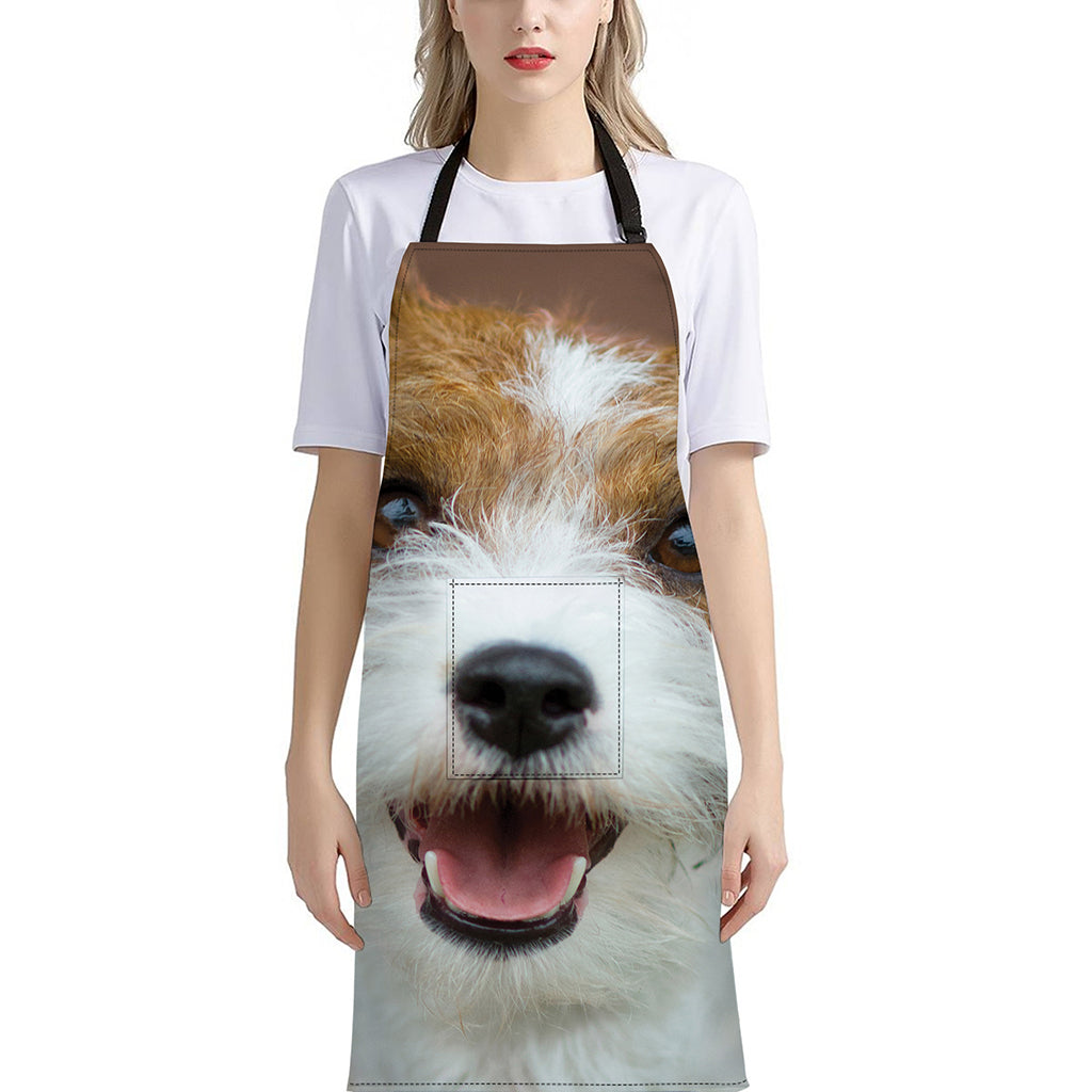 Jack Russell Terrier Portrait Print Bib Apron With Pocket