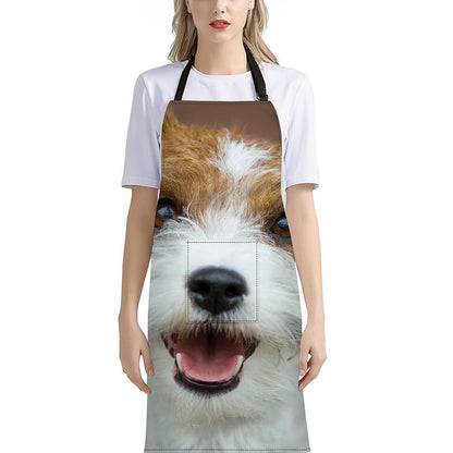 Jack Russell Terrier Portrait Print Bib Apron With Pocket