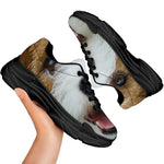 Jack Russell Terrier Portrait Print Black Chunky Shoes